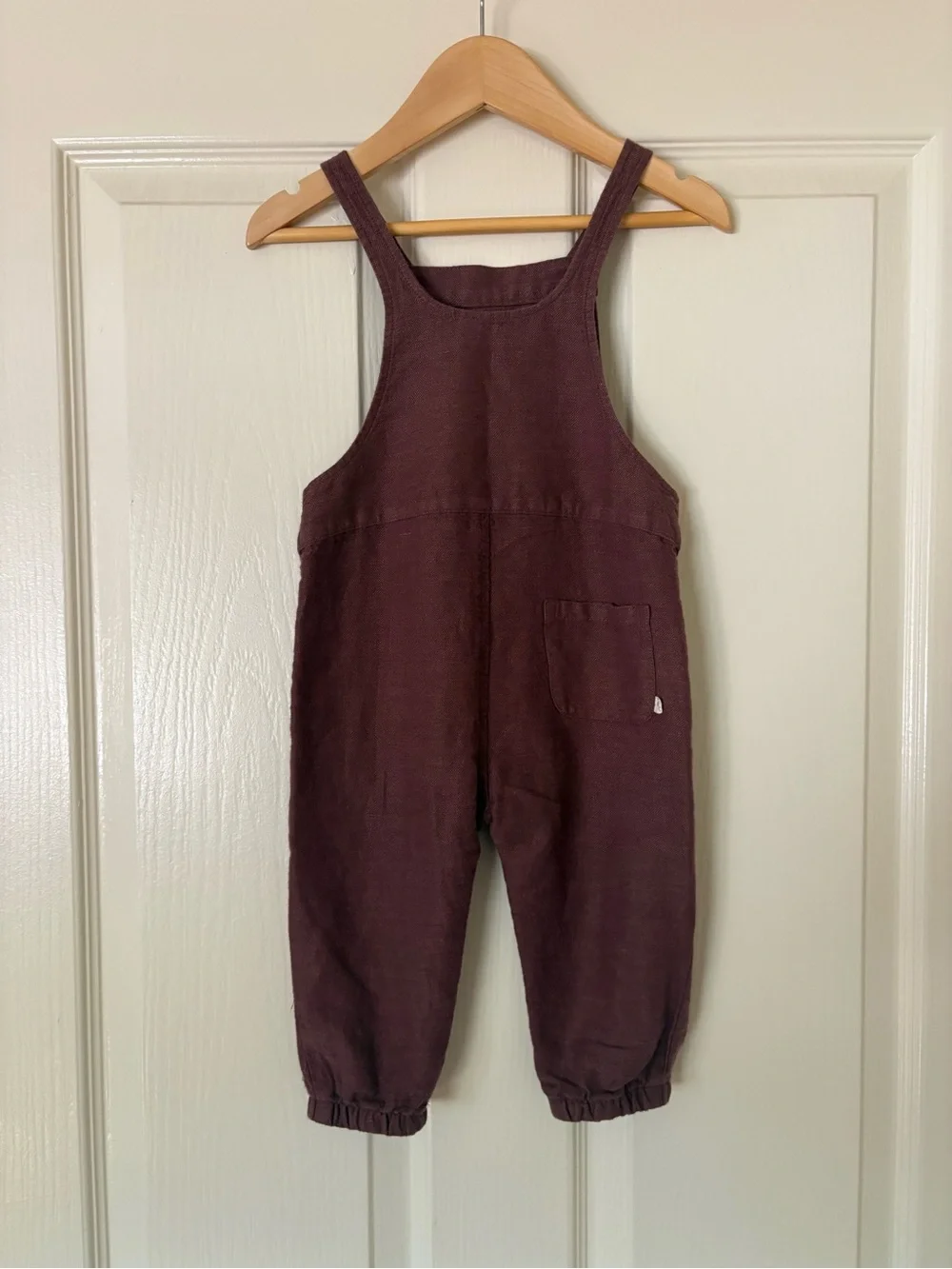 NWOT Rylee + Cru Deep Plum Linen Overalls - size 12-18 months